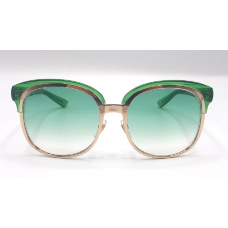 Gucci 4241 occhiali da sole donna Made in Italy colore verde trasparente oro